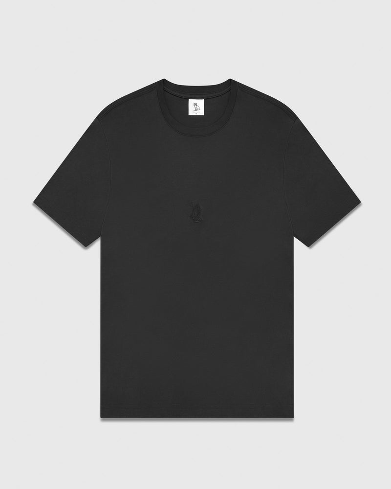 6 God Embroidered T-Shirt - Garment Dye Black