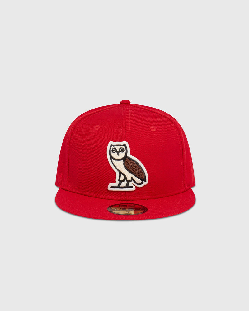 New Era Chenille Fitted Cap - Red