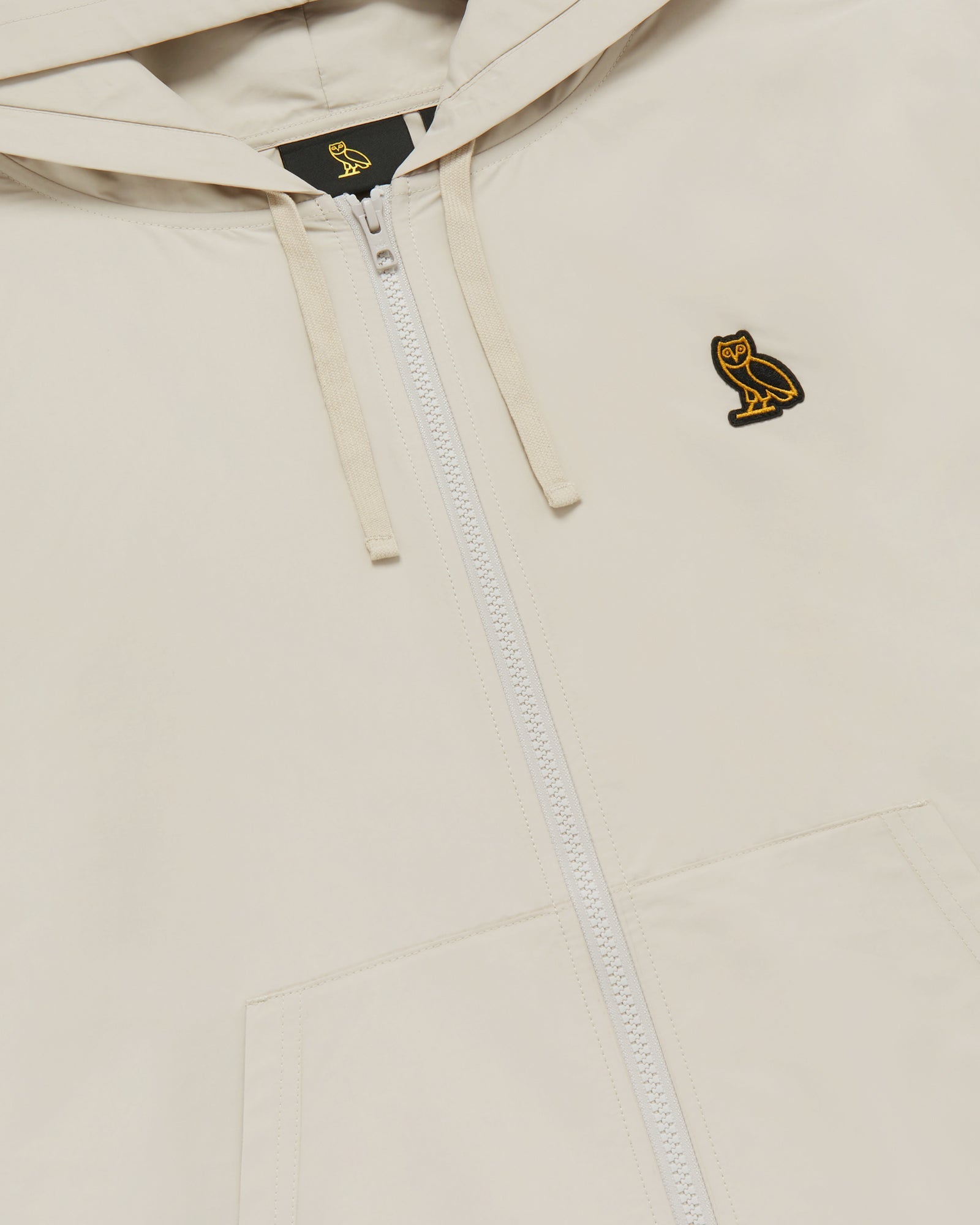 Nylon Zip-Up Hoodie - Sand IMAGE #3