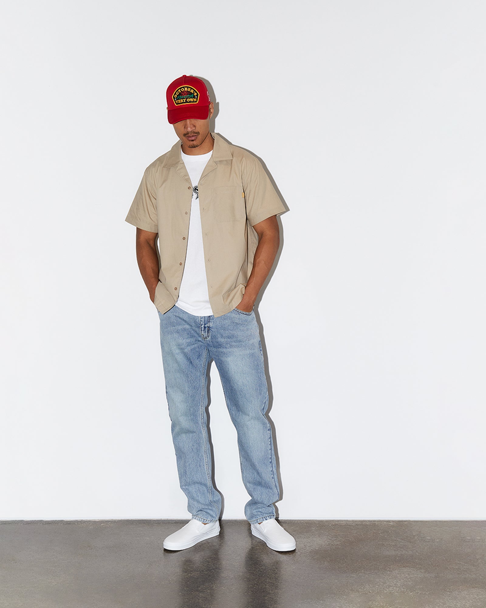 Circle Wordmark Camp Shirt - Sand IMAGE #3