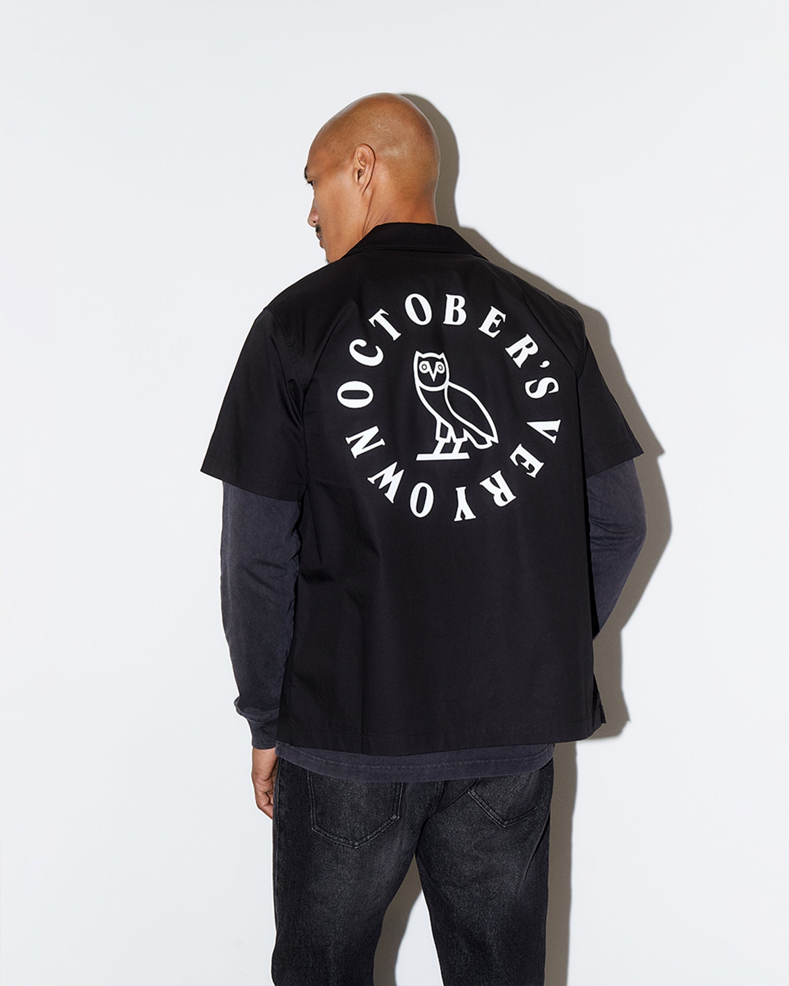 Circle Wordmark Camp Shirt - Black IMAGE #2